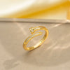 Light Luxury Design Women's Opening Adjustable Copper Ring With Full Diamond Inlaid Zircon Electroplated Heart Shape And Geometric Animal Zodiac Pattern