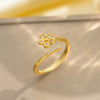 Light Luxury Design Women's Opening Adjustable Copper Ring With Full Diamond Inlaid Zircon Electroplated Heart Shape And Geometric Animal Zodiac Pattern