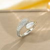 Light Luxury Design Women's Opening Adjustable Copper Ring With Full Diamond Inlaid Zircon Electroplated Heart Shape And Geometric Animal Zodiac Pattern