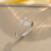 Light Luxury Design Women's Opening Adjustable Copper Ring With Full Diamond Inlaid Zircon Electroplated Heart Shape And Geometric Animal Zodiac Pattern