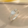 Light Luxury Design Women's Opening Adjustable Copper Ring With Full Diamond Inlaid Zircon Electroplated Heart Shape And Geometric Animal Zodiac Pattern