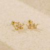 Light Luxury Diamond Earrings S925 Silver Crown Zircon For Women