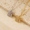 Light Luxury Diamond Necklace S925 Silver Fivepointed Star Oshaped Chain Electroplating Geometric Style For Women