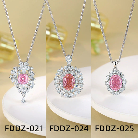 Light Luxury Diamond S925 Silver Necklace With Geometric Pattern And Chopin Chain