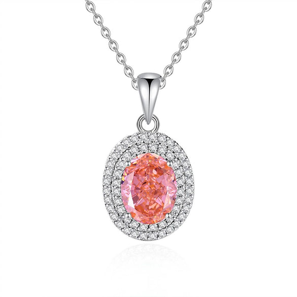 Light Luxury Diamond S925 Silver Necklace With Geometric Pattern And Chopin Chain