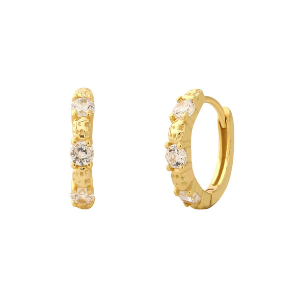 Light Luxury Ear Buckle Earrings S925 Silver Geometric Zircon Electroplated For Women