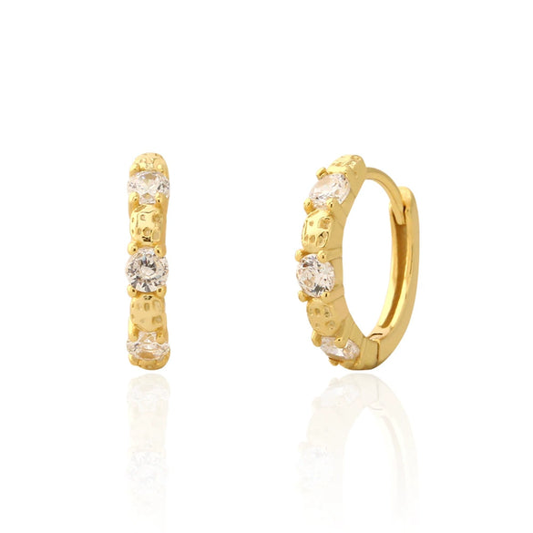 Light Luxury Ear Buckle Earrings S925 Silver Geometric Zircon Electroplated For Women