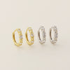 Light Luxury Ear Buckle Earrings S925 Silver Geometric Zircon Electroplated For Women