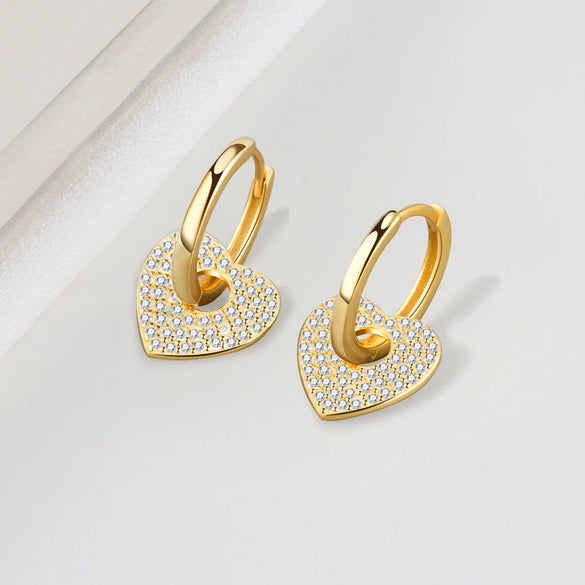 Light Luxury Ear Buckle S925 Sterling Silver Geometric Love Design Jewelry For Women