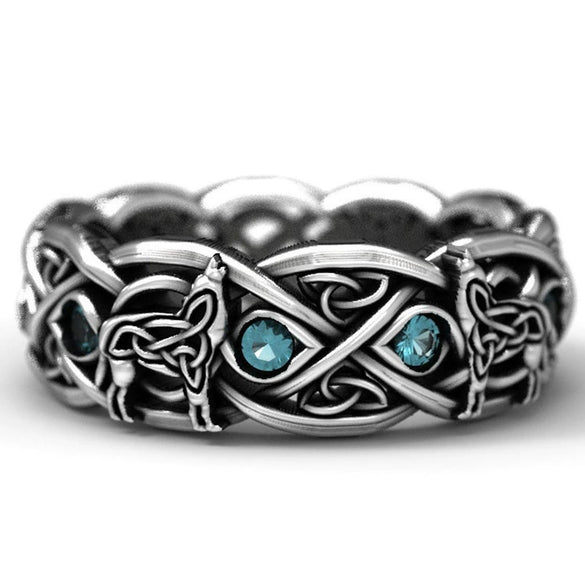 Light Luxury Electroplated Alloy Wolf Head Ring Geometric Animal Zodiac Unisex Jewelry