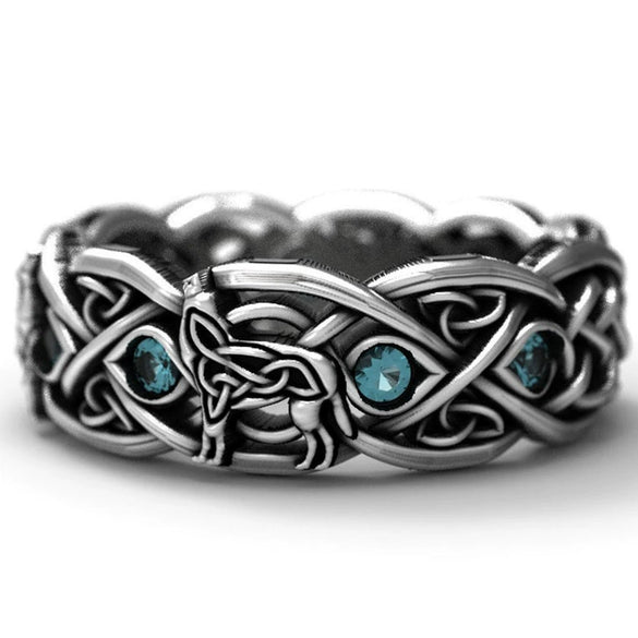 Light Luxury Electroplated Alloy Wolf Head Ring Geometric Animal Zodiac Unisex Jewelry