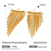 Light Luxury Elegant Stainless Steel Multilayer Small Round Bead Tassel Geometric Earrings Jewelry For Women With Electroplating