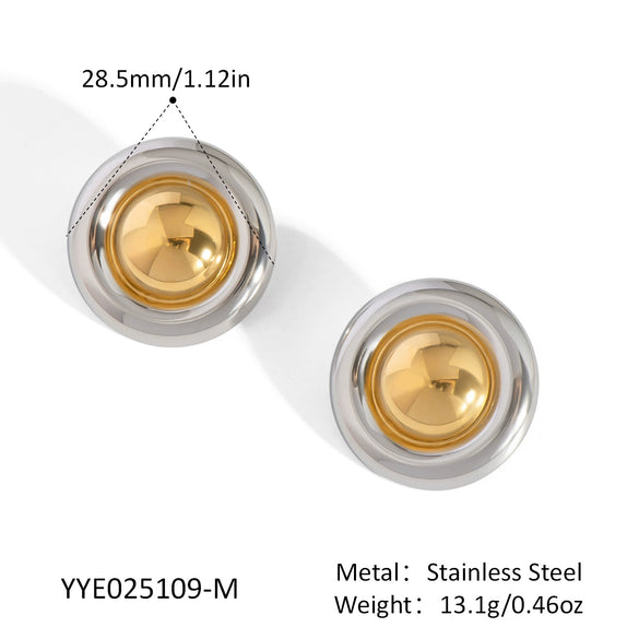 Light Luxury Fashion All Match Earrings In Gold And Silver Color Matching Series Made Of Stainless Steel With Pvd Furnace Vacuum Real Gold Plating For Women