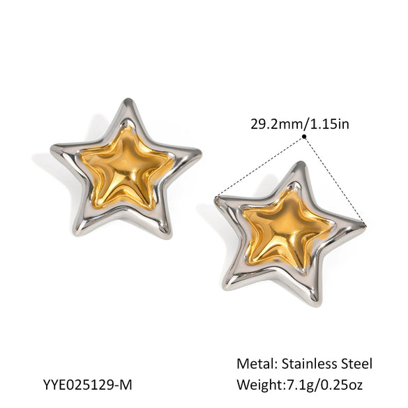 Light Luxury Fashion All Match Earrings In Gold And Silver Color Matching Series Made Of Stainless Steel With Pvd Furnace Vacuum Real Gold Plating For Women
