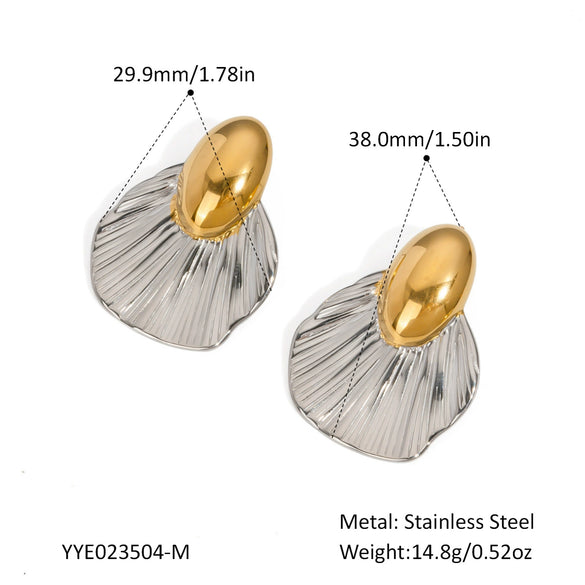 Light Luxury Fashion All Match Earrings In Gold And Silver Color Matching Series Made Of Stainless Steel With Pvd Furnace Vacuum Real Gold Plating For Women