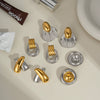 Light Luxury Fashion All Match Earrings In Gold And Silver Color Matching Series Made Of Stainless Steel With Pvd Furnace Vacuum Real Gold Plating For Women