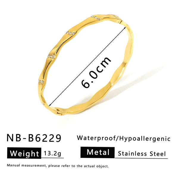 Light Luxury Fashion Bamboo Gestapa Bracelet For Women Stainless Steel With 18K Vacuum Plating In Furnace