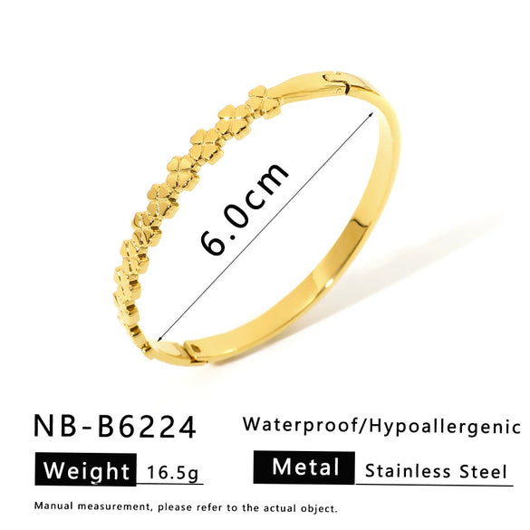 Light Luxury Fashion Bamboo Gestapa Bracelet For Women Stainless Steel With 18K Vacuum Plating In Furnace