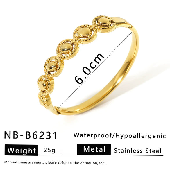 Light Luxury Fashion Bamboo Gestapa Bracelet For Women Stainless Steel With 18K Vacuum Plating In Furnace