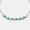 Light Luxury Fashion Cultivated Emerald Women's Bracelet S925 Silver Geometric Design Diamond Set