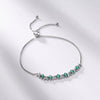Light Luxury Fashion Cultivated Emerald Women's Bracelet S925 Silver Geometric Design Diamond Set