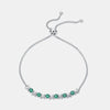Light Luxury Fashion Cultivated Emerald Women's Bracelet S925 Silver Geometric Design Diamond Set