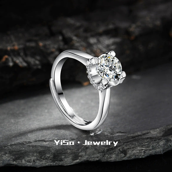 Light Luxury Fashion Design Opening Inlaid Zircon Ring For Women Jewelry With Constellation Pattern Copper Material