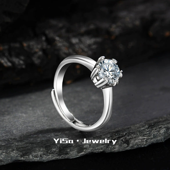 Light Luxury Fashion Design Opening Inlaid Zircon Ring For Women Jewelry With Constellation Pattern Copper Material