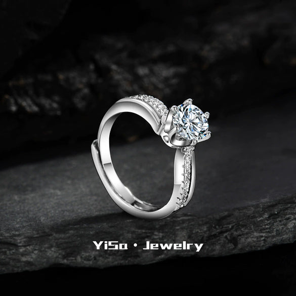 Light Luxury Fashion Design Opening Inlaid Zircon Ring For Women Jewelry With Constellation Pattern Copper Material