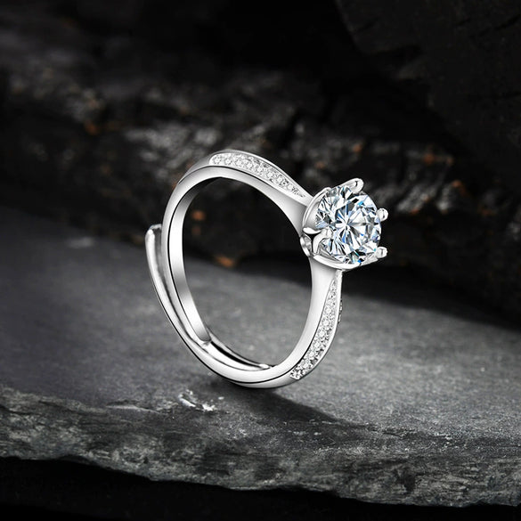 Light Luxury Fashion Design Opening Inlaid Zircon Ring For Women Jewelry With Constellation Pattern Copper Material