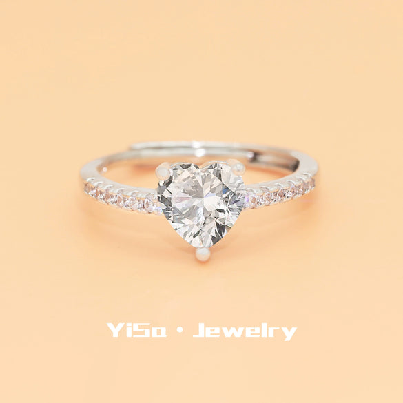 Light Luxury Fashion Design Opening Inlaid Zircon Ring For Women Jewelry With Constellation Pattern Copper Material