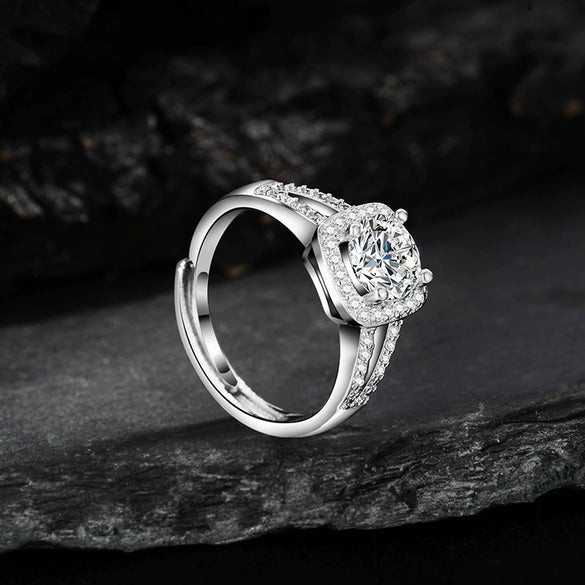 Light Luxury Fashion Design Opening Inlaid Zircon Ring For Women Jewelry With Constellation Pattern Copper Material