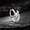 Light Luxury Fashion Design Opening Inlaid Zircon Ring For Women Jewelry With Constellation Pattern Copper Material
