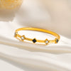 Light Luxury Fashion Geometric Four Leaf Flower Titanium Steel 18K Gold Plated Bracelet