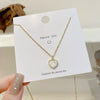 Light Luxury Fashion Love Heart Titanium Steel Necklace Women's Niche Choker Clavicle Chain With Gold Inlaid