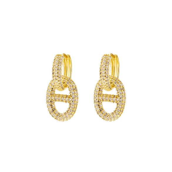 Light Luxury Fashion Pig Nose Earrings Copper Electroplated With 18K Real Gold For Women Animal Zodiac Design