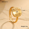 Light Luxury Fashion Stainless Steel Adjustable Ring With Electroplating Geometric Design For Women