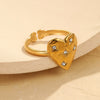 Light Luxury Fashion Stainless Steel Adjustable Ring With Electroplating Geometric Design For Women