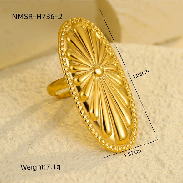 Light Luxury Fashion Stainless Steel Earrings Ring Bracelet Combination With Geometric Design And Electroplating