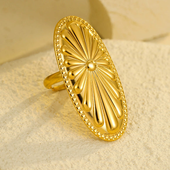 Light Luxury Fashion Stainless Steel Earrings Ring Bracelet Combination With Geometric Design And Electroplating