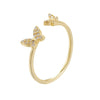 Light Luxury Fashion Sterling Silver Diamond Butterfly Open Ring For Women Popular Jewelry