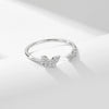 Light Luxury Fashion Sterling Silver Diamond Butterfly Open Ring For Women Popular Jewelry