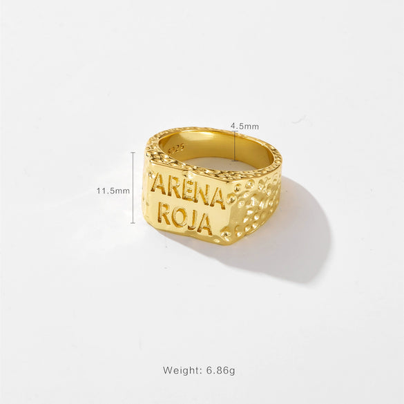 Light Luxury Fashion Style Women Jewelry Ring Copper Electroplated Geometric Design