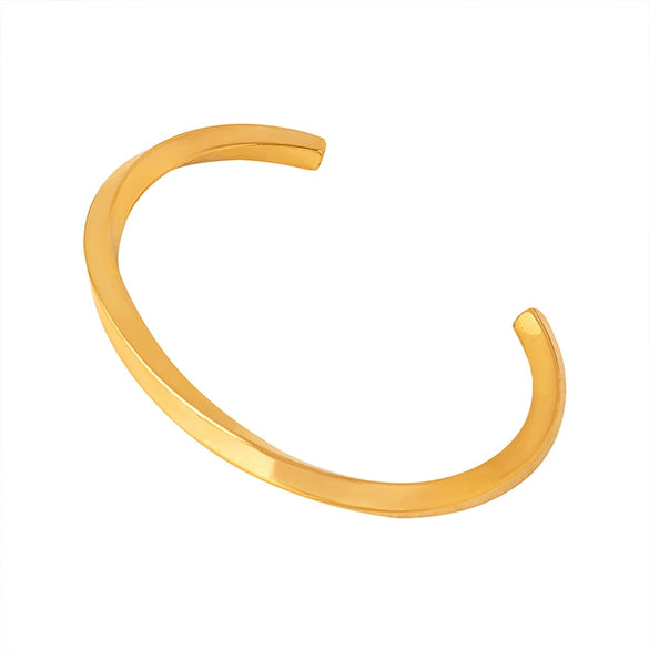 Light Luxury Fashion 316L Stainless Steel Goldplated Mobius Ring Open Bracelet Jewelry