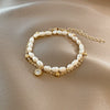 Light Luxury Fashionable Temperament Allmatch Simple Geometric Pearl Bracelet Made Of Copper With Electroplating For Women