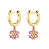 Light Luxury Flower Snowflake Earrings For Women With Silver Needle Copper Zircon Inlay And Diamond Cut Finish