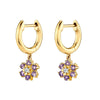 Light Luxury Flower Snowflake Earrings For Women With Silver Needle Copper Zircon Inlay And Diamond Cut Finish
