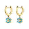 Light Luxury Flower Snowflake Earrings For Women With Silver Needle Copper Zircon Inlay And Diamond Cut Finish