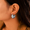 Light Luxury Gear Bead Double C Women's Earrings Titanium Steel Gold Plated Electroplated Geometric Design
