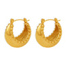 Light Luxury Gear Bead Double C Women's Earrings Titanium Steel Gold Plated Electroplated Geometric Design
